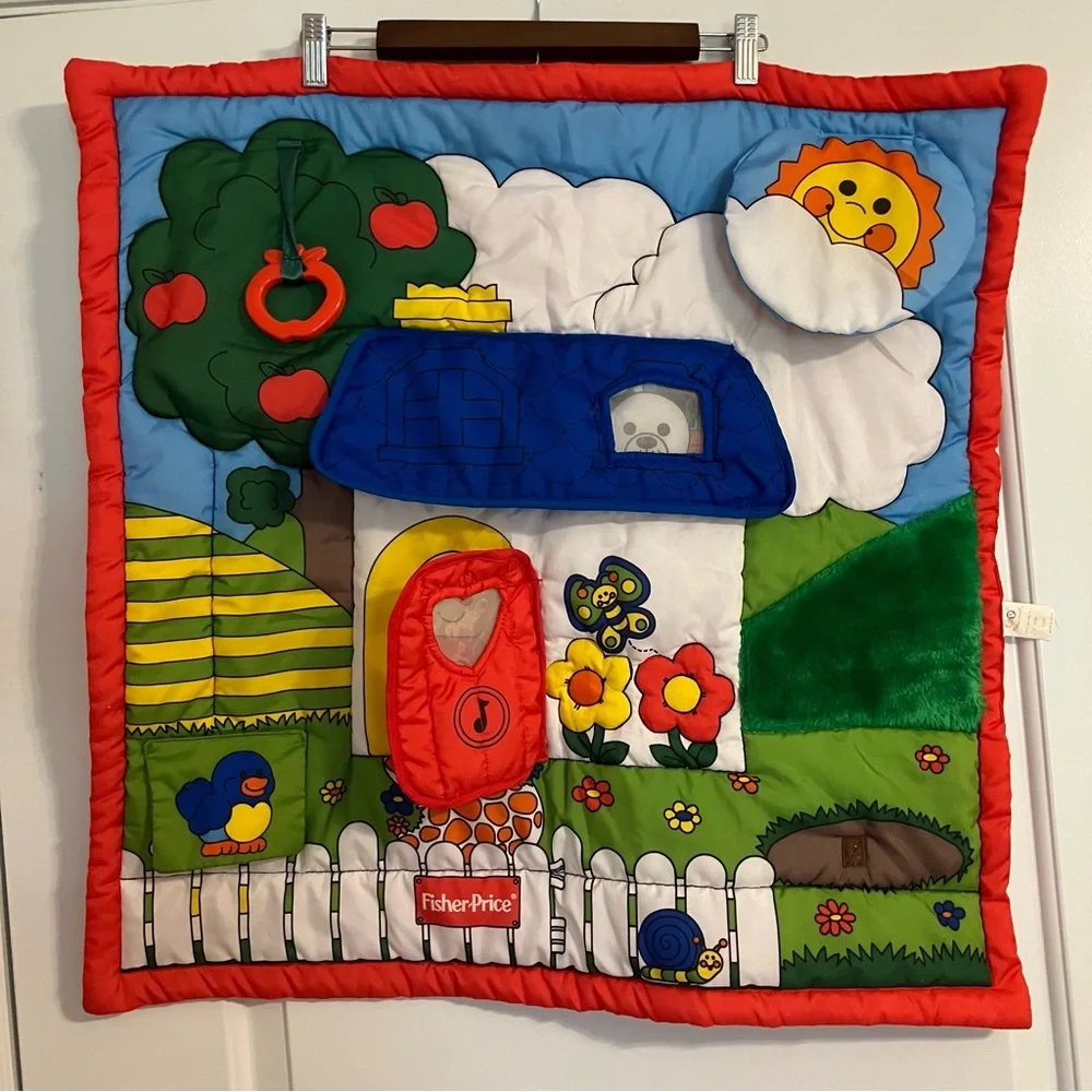 VTG 1990 Fisher-Price Little People Sensory Activity Tummy Time Mat for Babies